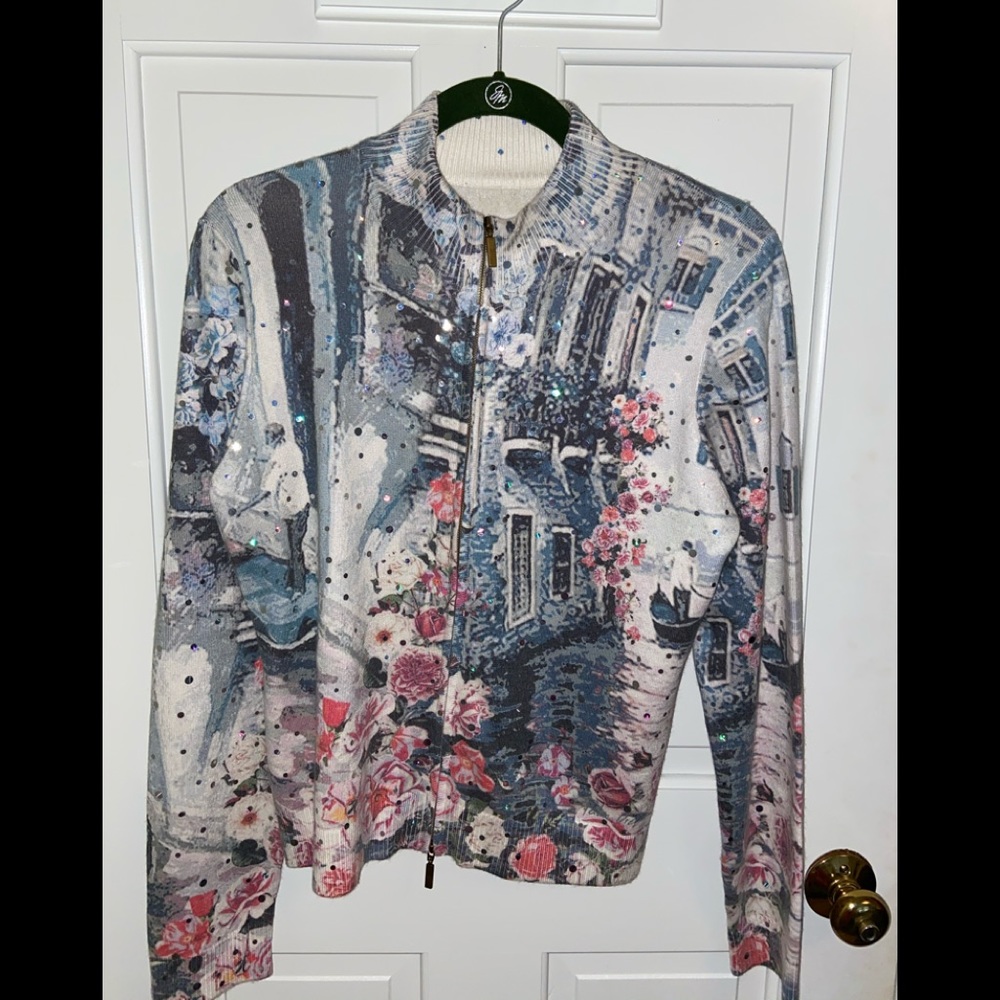 Zip up cardigan sweater